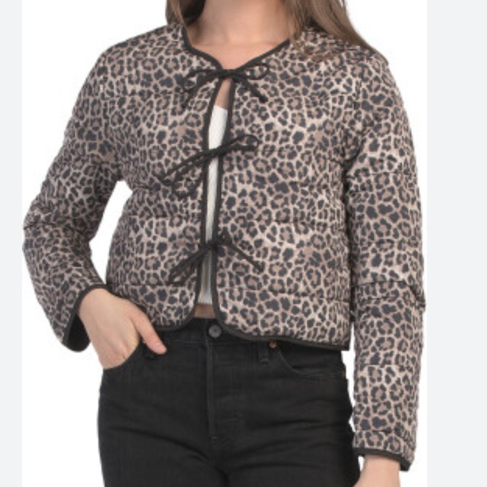 Stoosh Leopard Print Quilted  Jacket